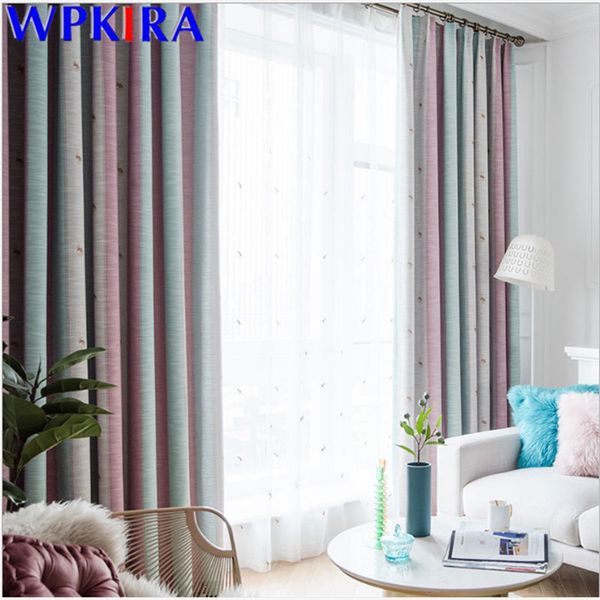 

colorful cotton linen curtain for children bedroom cartoon sheer curtains girls living room embridery drape panel x-ad397#30