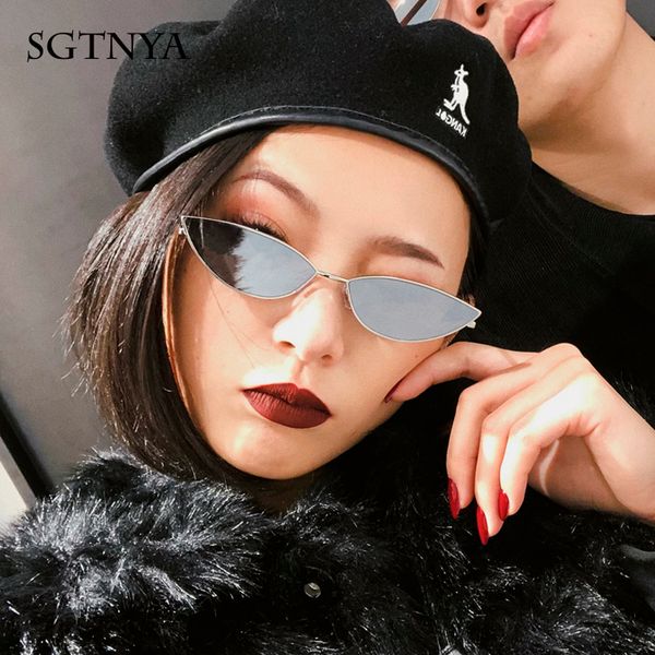 

european and american trend ladies small frame sunglasses personality fashion sunglasses metal frame uv400, White;black
