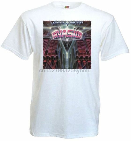 

vinnie vincent - invasion v2 t-shirt white all sizes s...5xl