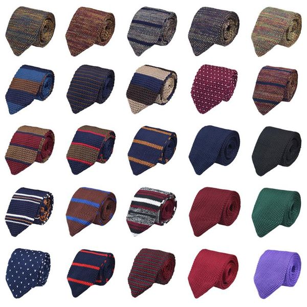

men classic knitted crochet 7cm stripe necktie wedding party business neck ties bwtqn0314, Black;gray