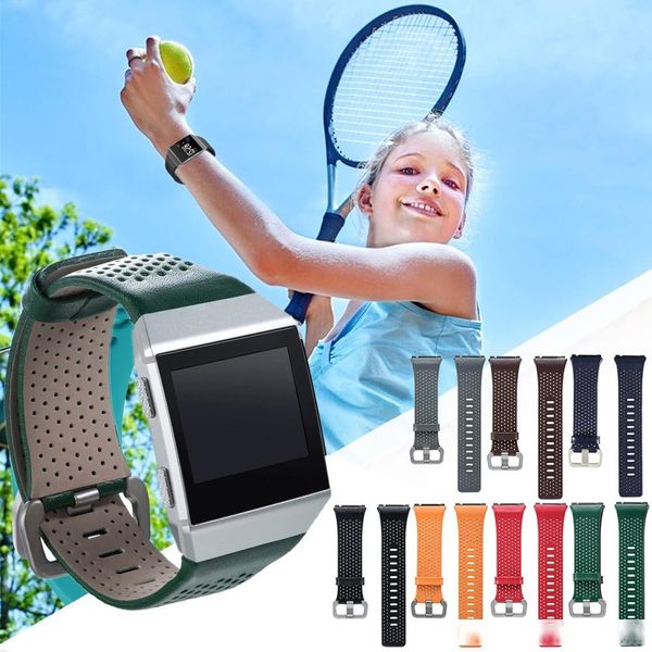 

7 colors classic genuine leather strap band for fitbit ionic bracelet quick replacement wristband smartwatch watch band