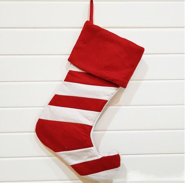 

large chirstmas decoration stocking stripe christmas sock gift bag christmas tree decoration hang storage bag party supplies