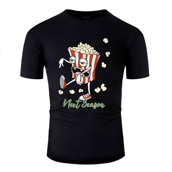 

customize walking popcorn next season tv junkie funny tshirt men famous mens t shirts comical gents