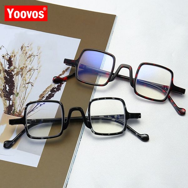 

sunglasses yoovos 2021 reading glasses for men/women square blue light eyeglasses plastic frame ultra eyewear gafas lectura, White;black
