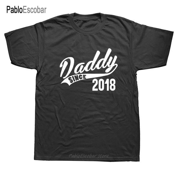 

new daddy since 2018 t shirt men casual cotton short sleeve funny baby dad father t-shirt mans tshirt camiseta