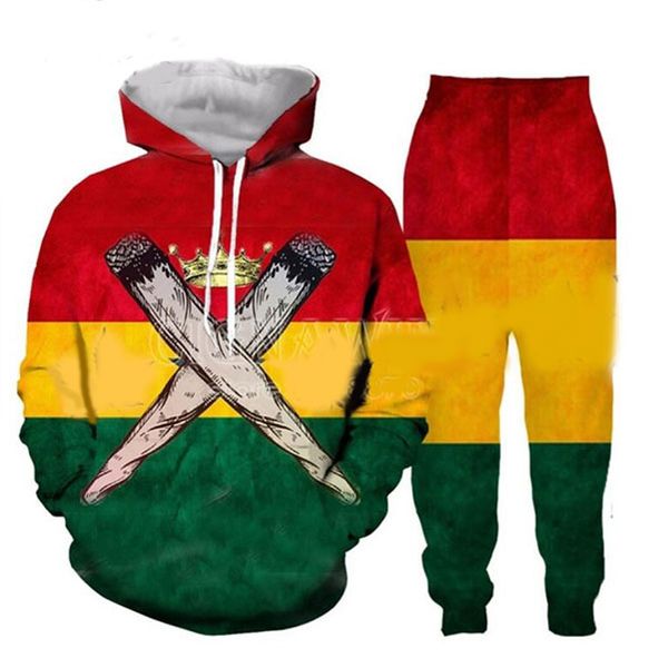 

2020 новизна bob marley отсеивает 3d all over печати спортивные костюмы толстовки + бегуны брюки костюм женщины мужчины j10, Gray