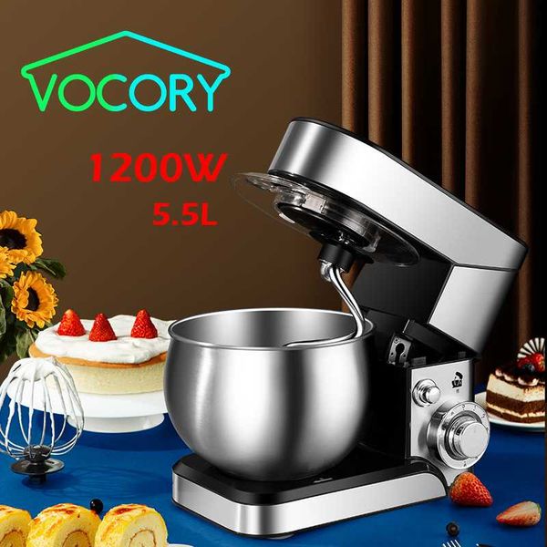 

1200w 5.5l chef machine dough mixer egg whisk blender multifunctional processor ultra power electric kitchen mixer