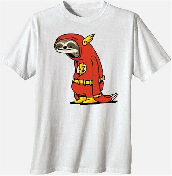

the flash sloth cartoon character funny superhero parody nerd geek t shirt tee shirt streetwear funny