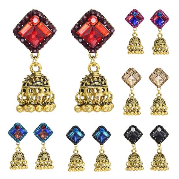 

vintage jhumka jewelry vintage bells tassel earring boho antique ethnic drop hanging earrings for women party jewelry, Silver