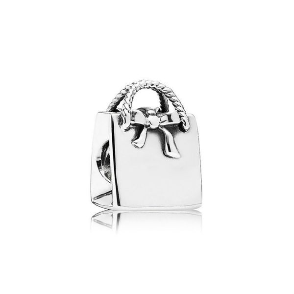 

new 100% 925 sterling silver 1:1 authentic 791184 shopping bag bracelet original women jewelry, Black