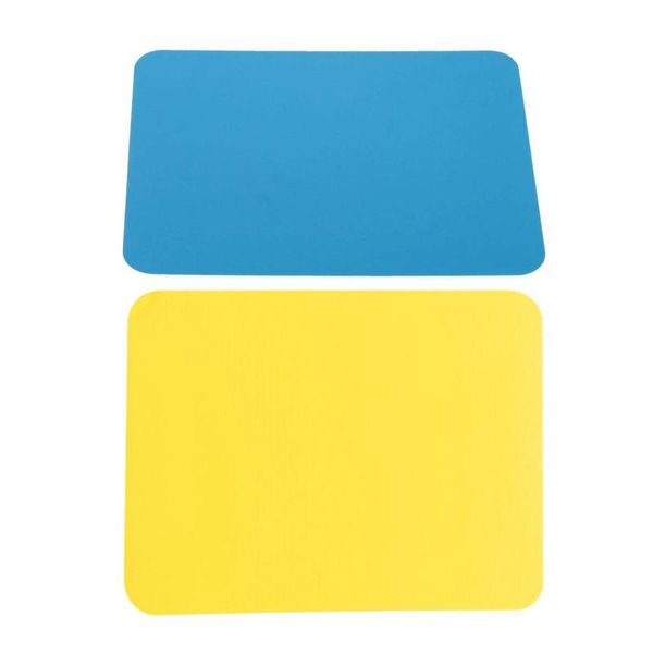 

2x gaming mat mouse pad leicht thin anti slip silicone gel gaming mouse mat pad blue & yellow