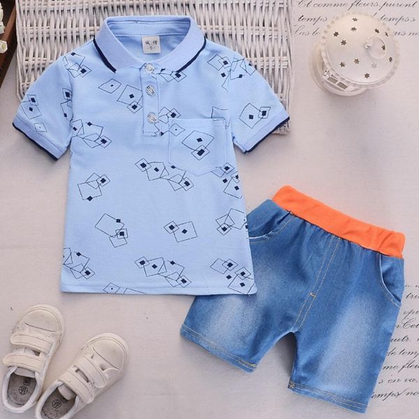 

summer clothing for boy clothes sets baby cotton t-shirt +shorts 2pcs outfit tracksuit toddler kids clothing set suit, White