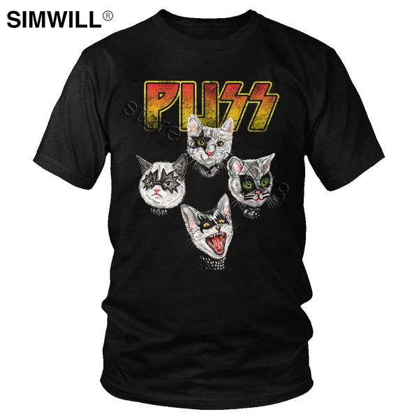

урожай puss футболка graphic 100% хлопок футболки мужчин с коротким рукавом o-образным вырезом смешные кошки футболка streetwear тройника сп