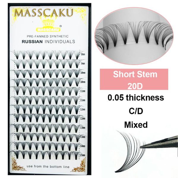 

20d 0.05 thickness faux mink eyelashes premade fans russian volume lashes soft eyelash extension false eyelash