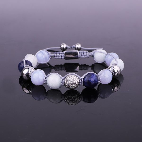 

new design natural stone purple blue stone beads bracelet for women, Black
