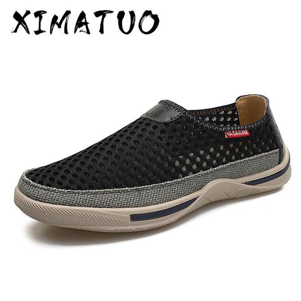 

men shoes 2020 fashion sneakers brand mesh shoes breathable sneakers slip on summer casual for men, Black