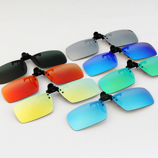 

polarized clip on sunglasses clip on sun glasses men women mirrored lens sun glasses uv 400 night vision driving, White;black