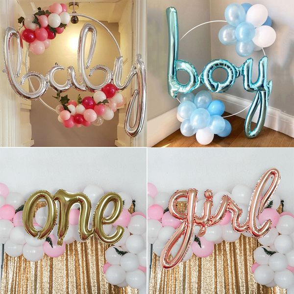 

1pc 40inch link one baby girl boy balloon birthday party baby shower decoration
