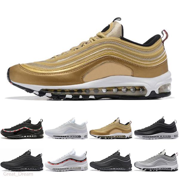 

men running shoes women sports trainers og triple black metallic gold silver bullet white 3m classical outdoor sneakers