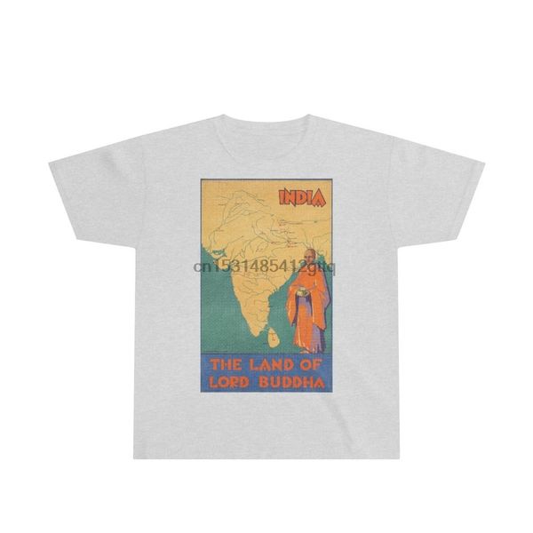 

дети sized футболка ретро путешествия плакат индия земля будды иллюстрация