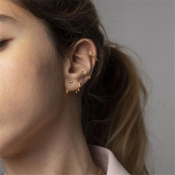 

AprilGrass Brand 925 Sterling Sliver Tiny Ball Stud Earrings for Women Small Beaded Cartilage Earrings Minimal Dotted Geometric Earrings