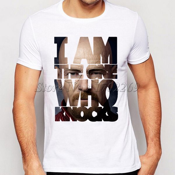 

2019 new men's breaking bad printed t shirt heisenberg creative i am the one who knocks design hipster tee