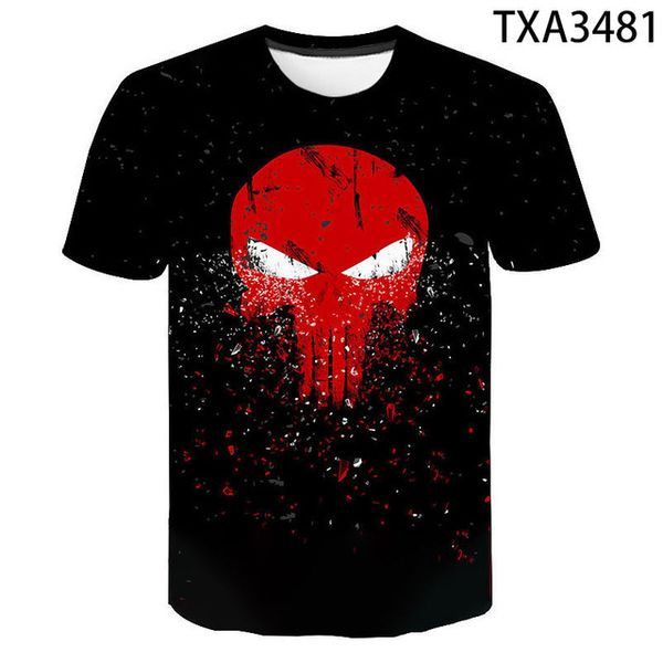 

punisher boy girl printed cool 3d print shirts kawaii comics oversized men clothing