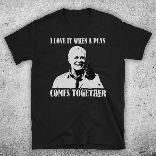 

inspired by the a team hannibal i love it when a plan comes together cult action tv show unofficial men t-shirt o-neck t shirt