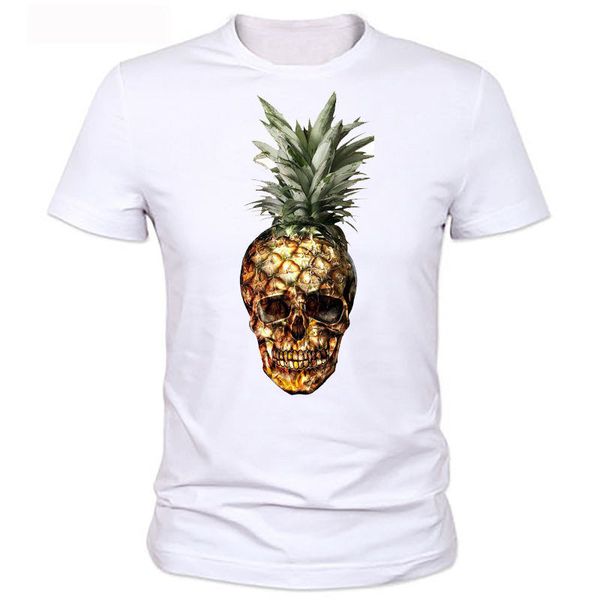 

2019 male selling pineapple skull tropical fruit trippy art deathly funny joke men t shirt tee summer tee shirt