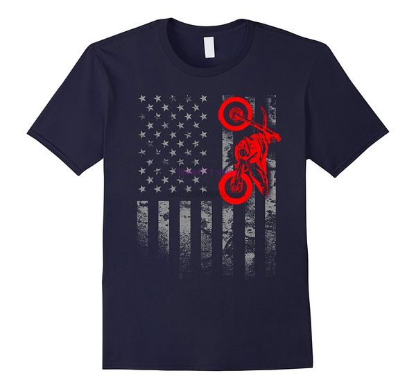 

new men shirt american flag motocross bike dirtbiking off road tshirt