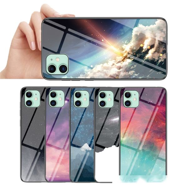 

applicable to iphone mobile phone shell starry sky glass anti-fall mobile phone shell hd painted ios mobile phone anti-fall protective shell