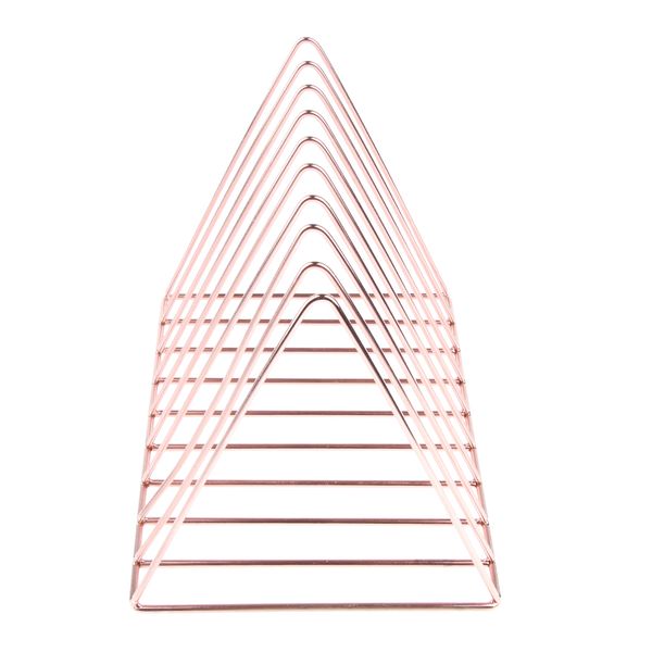 

chic rose gold metal bookshelf magazine book stand rack holder, deskorganizer