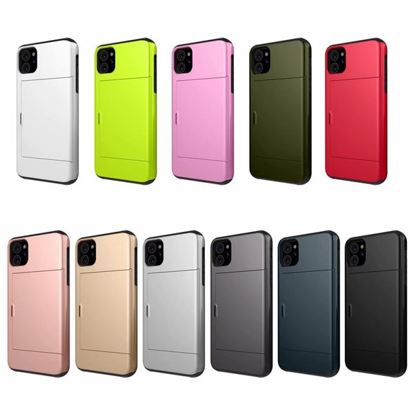 

shockproof hybrid pc tpu credit card slots phone case for iphone 11 pro max x xs xr 8 7 6s plus iphone se 2020
