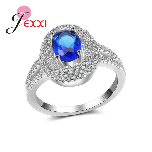 

cluster rings women female beautiful colorful crystal cubic zirconia arrival good 925 sterling silver jewelry, Golden;silver