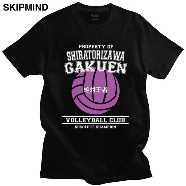 

urban property of shiratorizawa gakuen absolute volleyball t shirt for men short sleeve japan manga haikyuu t-shirt cotton tee
