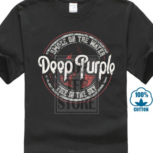 

deep purple smoke on the water t shirt mens black casual wear top футболочку 010893