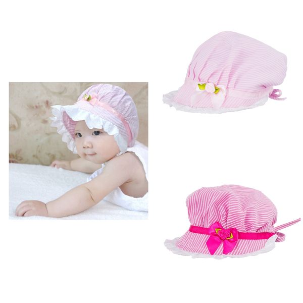 

2pcs girls baby outdoor bucket hats summer sun beach beanie cap 3-24 months, Yellow