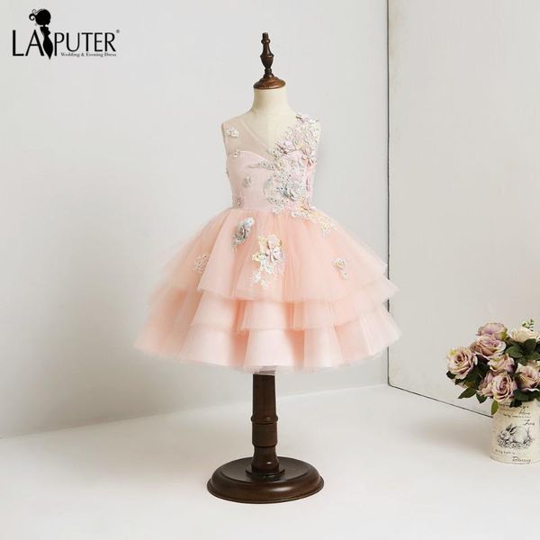 

laiputer 2020 a-line v-neck skin pink embroidery 3d flower pearls and beads dress for girls prom party, Red;yellow