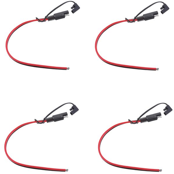 

4x universal 14awg solar panel battery sae plug extension lines connector cable 300mm