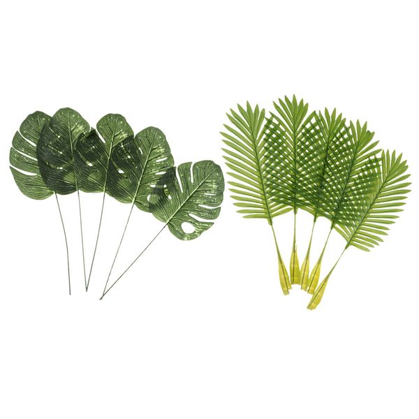 

10pcs artificial palm coconut tree leaves silk fake plant leaf floral decor
