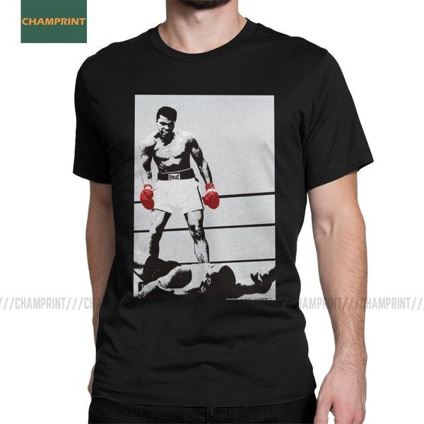 

men's muhammad ali vs sonny liston t shirt boxing boxer sports heavyweight cotton clothing short sleeve tees printed t-shirt