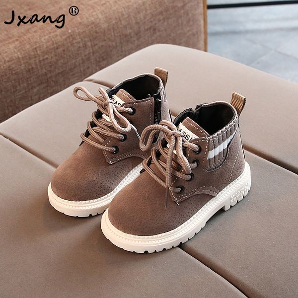 

jxang classic children casual shoes all-match lovely boot boys fashion soft antislip girls boots sport comfortable running shoes, Black;grey