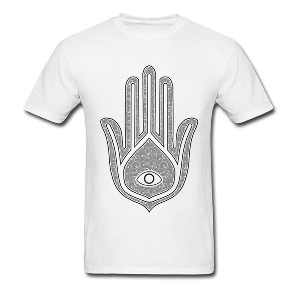 

comfortable cotton polyester t-shirts floral hamsa short sleeve summer & tees round collar 100% cotton men tee-shirt