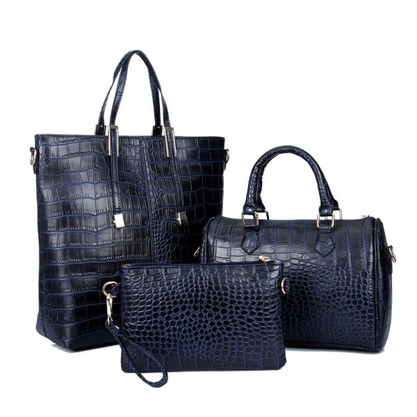 

popular fashion designer hobo shoulder bags animal crcodile pattern leather handbags wallet purse 3 kits set for women ladies