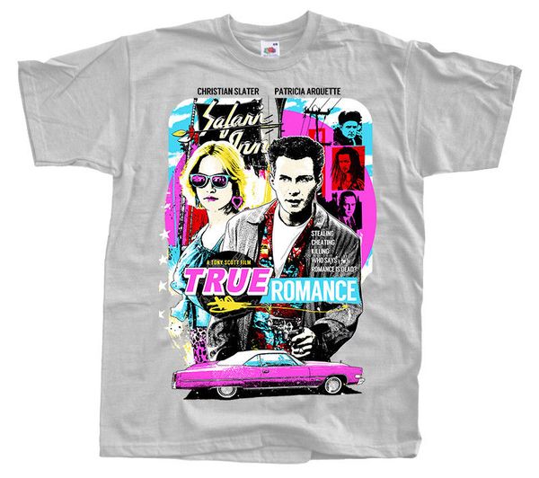 

true romance v2 movie poster t shirt yellow blue zink all sizes s to 4xl
