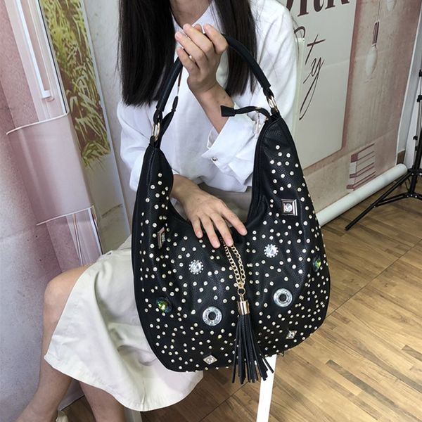 

ipinee diamonds женщин сумки мода большой емкости сумка rhinestone tote сумки досуг женский кисточки сумка
