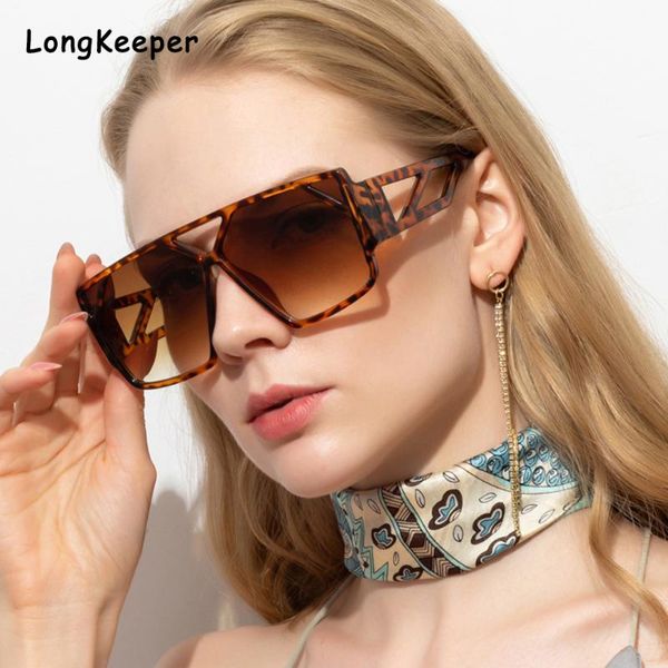 

2020 vintage square sunglasses women fashion shades men brand design luxury sun glasses uv400 pink leopard oversized sunglasses, White;black