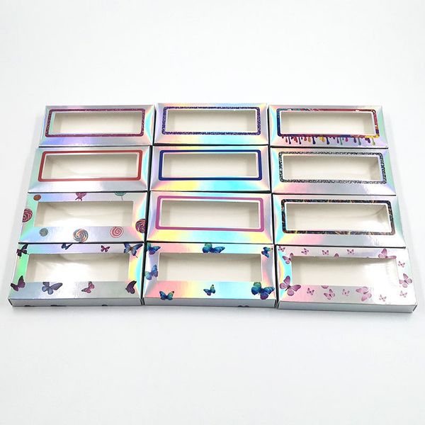

laser eyelash package boxes butterfly printing false eyelashes packaging rectangular empty eyelash box case lashes box packaging rra3615