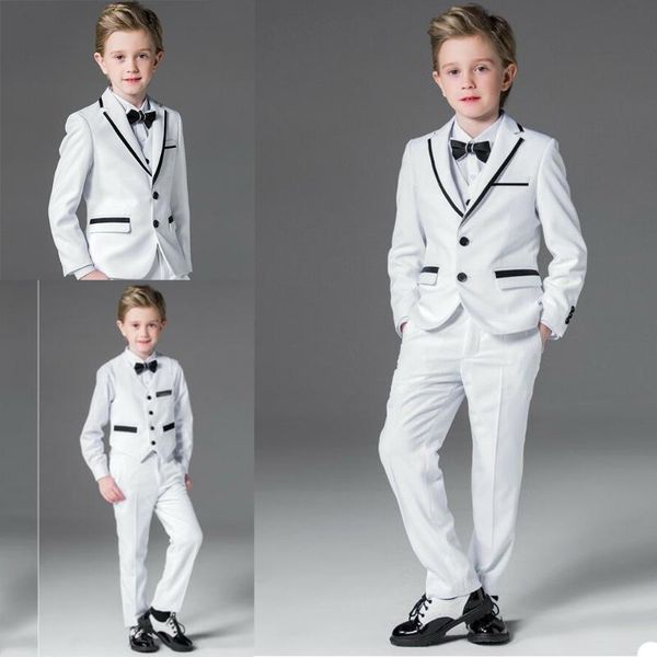 

2020 new boys' attire kids suits custom made handsome two-button clothing set 3 pieces wedding suits (jacket+pants+vest, Blue