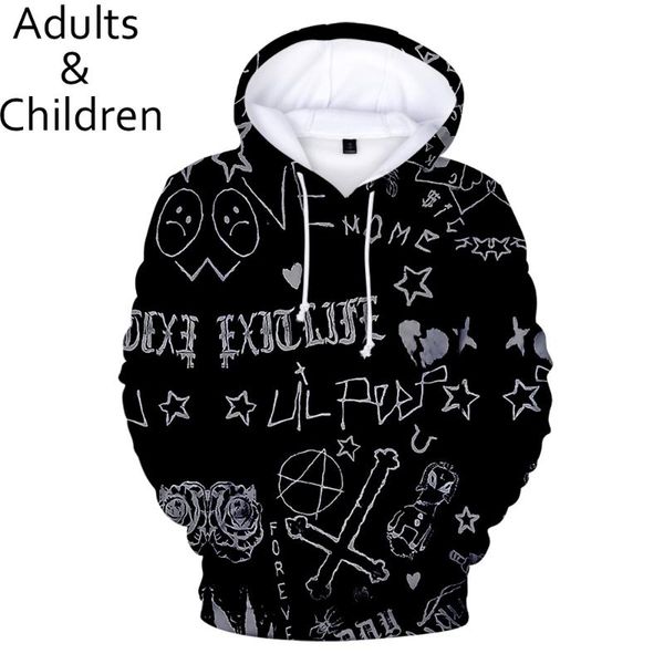 

fashion 3d print lil peep hoodies men women sweatshirts boys girls hoodie autumn harajuku kids hooded casual black pullovers